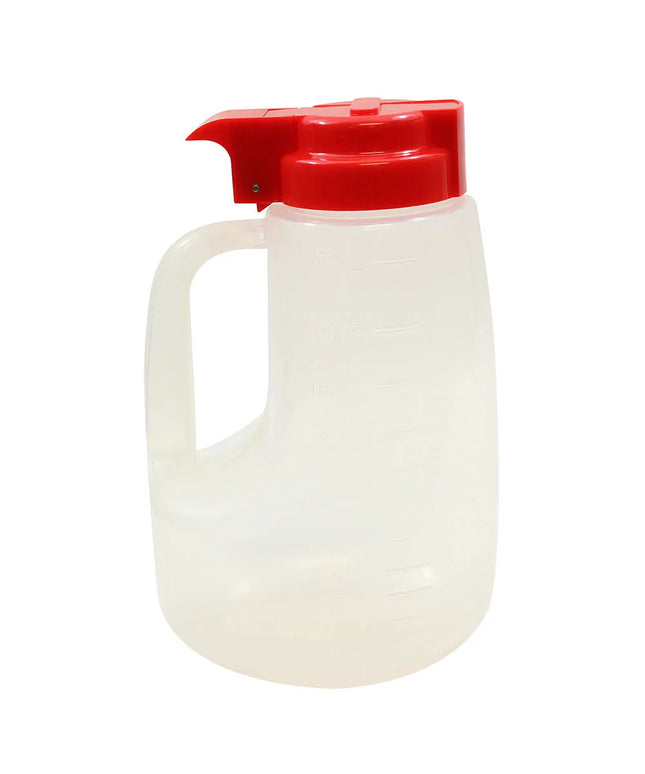 Bình Đựng Siro Chống Nhỏ Giọt Tablecraft PP48R Option™ Tròn 1.4 l - Nhựa Polypropylene, Nắp Nhựa Đỏ