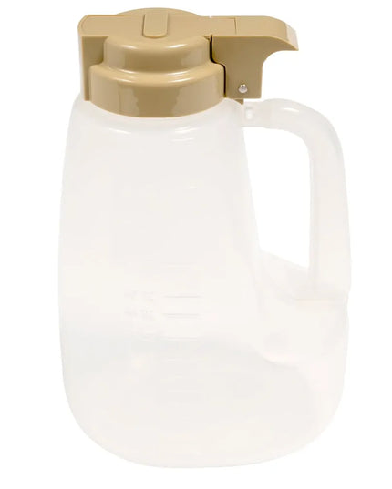 Bình Đựng Siro Chống Nhỏ Giọt Tablecraft PP64BE Option™ Tròn 1.9 l - Nhựa Polypropylene, Nắp Nhựa Beige