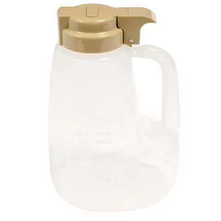 Bình Đựng Siro Chống Nhỏ Giọt Tablecraft PP64BE Option™ Tròn 1.9 l - Nhựa Polypropylene, Nắp Nhựa Beige