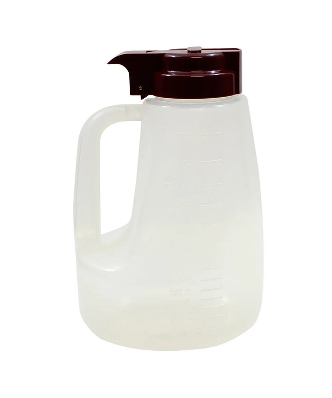 Bình Đựng Siro Chống Nhỏ Giọt Tablecraft PP64M Option™ Tròn 1.9 l - Nhựa Polypropylene, Nắp Nhựa Đỏ Mận