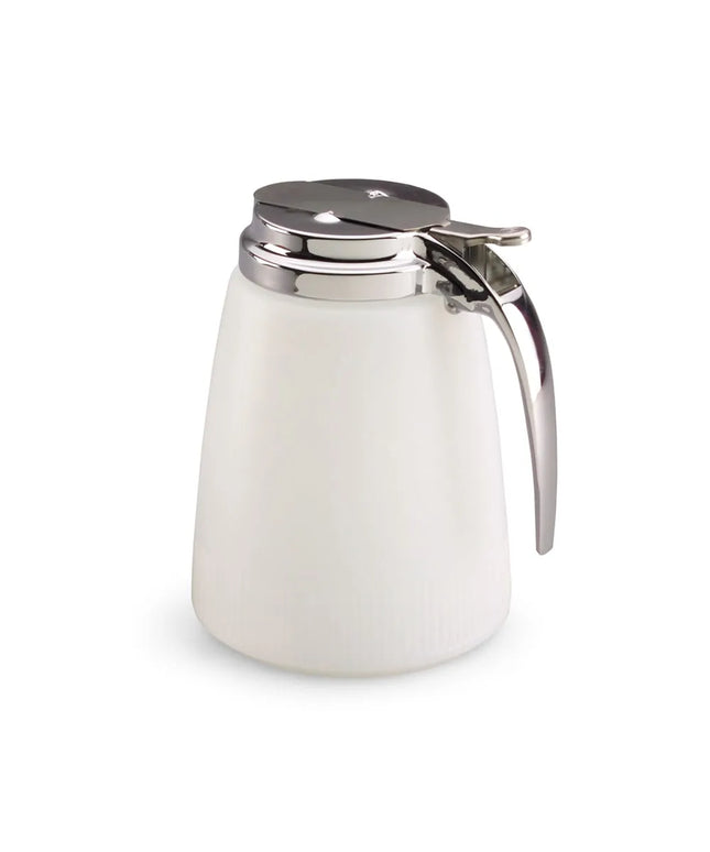 Bình Đựng Siro Chống Nhỏ Giọt Vollrath 2748 Dripcut® Trụ Tròn 1.4 l - Nhựa Polyethylene Trắng, Nắp Mạ Chrome