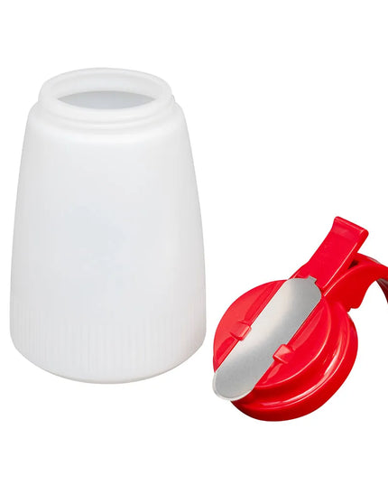 Bình Đựng Siro Chống Nhỏ Giọt Vollrath 632-02 Dripcut® Cafe Color Trụ Tròn 946 ml - Nhựa Polyethylene Trắng, Nắp Nhựa Đỏ