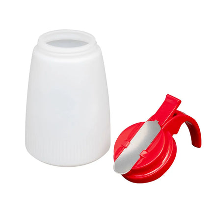 Bình Đựng Siro Chống Nhỏ Giọt Vollrath 632-02 Dripcut® Cafe Color Trụ Tròn 946 ml - Nhựa Polyethylene Trắng, Nắp Nhựa Đỏ
