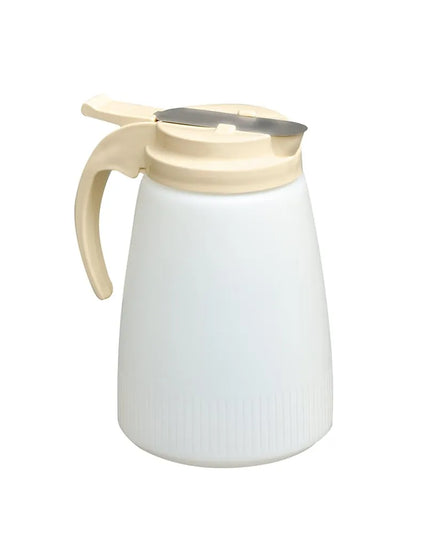 Bình Đựng Siro Chống Nhỏ Giọt Vollrath 632-18 Dripcut® Cafe Color Trụ Tròn 946 ml - Nhựa Polyethylene Trắng, Nắp Nhựa Almond