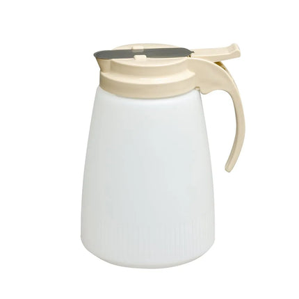 Bình Đựng Siro Chống Nhỏ Giọt Vollrath 632-18 Dripcut® Cafe Color Trụ Tròn 946 ml - Nhựa Polyethylene Trắng, Nắp Nhựa Almond