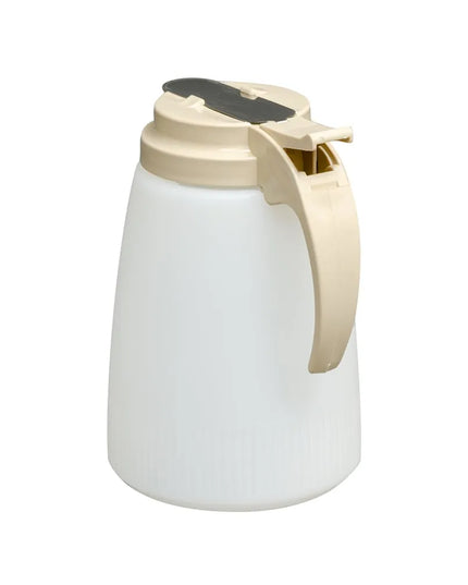 Bình Đựng Siro Chống Nhỏ Giọt Vollrath 632-18 Dripcut® Cafe Color Trụ Tròn 946 ml - Nhựa Polyethylene Trắng, Nắp Nhựa Almond