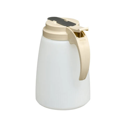 Bình Đựng Siro Chống Nhỏ Giọt Vollrath 632-18 Dripcut® Cafe Color Trụ Tròn 946 ml - Nhựa Polyethylene Trắng, Nắp Nhựa Almond