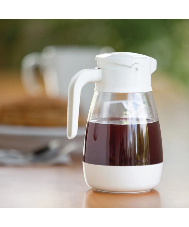 Bình Đựng Siro Dạng Trụ Service Ideas Syrup Saver™ SY916WH 473 ml - Nhựa, Nắp Nhựa Trắng