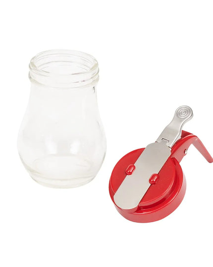 Bình Đựng Sốt Dạng Giọt Nước Vollrath 614-02 Dripcut® 414 ml - Thủy Tinh, Nắp Nhựa Đỏ
