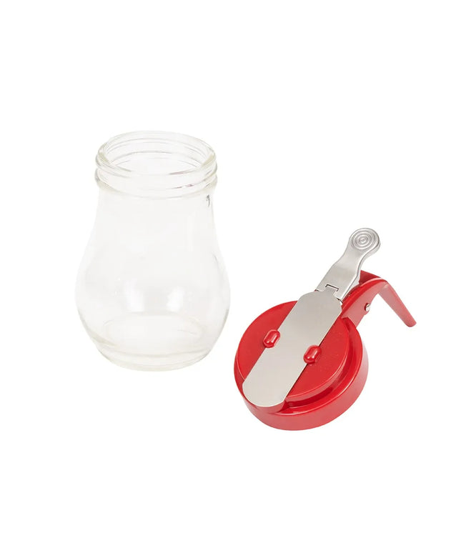 Bình Đựng Sốt Dạng Giọt Nước Vollrath 614-02 Dripcut® 414 ml - Thủy Tinh, Nắp Nhựa Đỏ