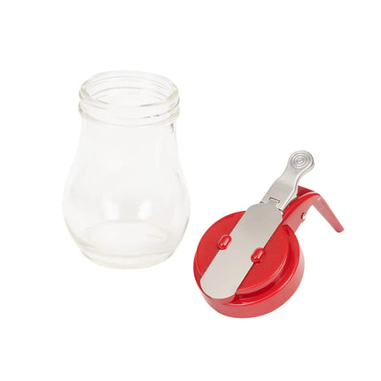 Bình Đựng Sốt Dạng Giọt Nước Vollrath 614-02 Dripcut® 414 ml - Thủy Tinh, Nắp Nhựa Đỏ