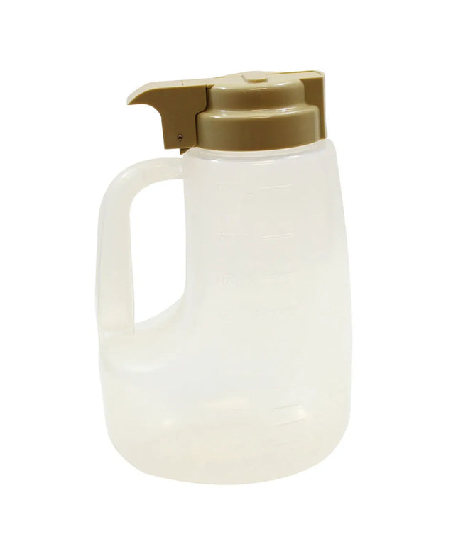 Bình Đựng Sốt Dạng Tròn Tablecraft PP48BE Option™ 1419 ml - Nhựa Polypropylene, Nắp Nhựa Beige