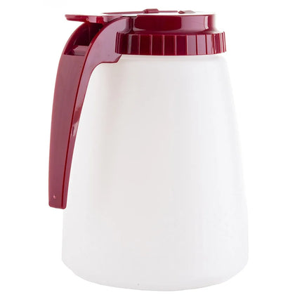 Bình Đựng Sốt Dạng Trụ Tablecraft 748R 1419 ml - Nhựa Polyethylene Trắng, Nắp ABS Đỏ