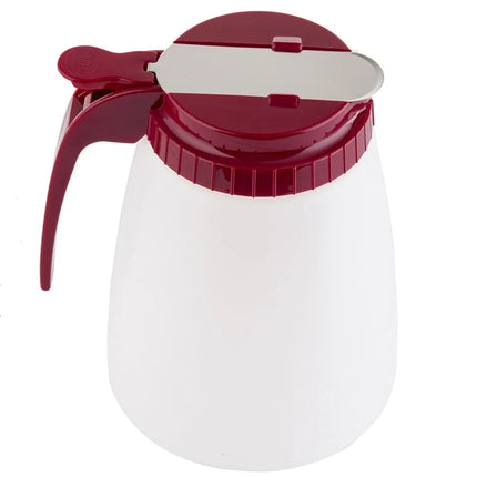 Bình Đựng Sốt Dạng Trụ Tablecraft 748R 1419 ml - Nhựa Polyethylene Trắng, Nắp ABS Đỏ