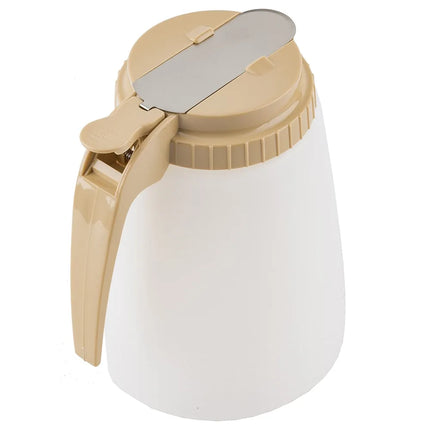 Bình Đựng Syrup Chống Nhỏ Giọt Đa Năng Tablecraft 748A Hình Trụ 1.4 l - Polyethylene Trắng, Nắp ABS Almond