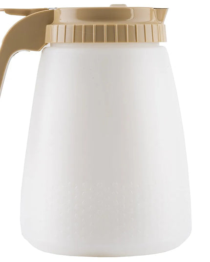 Bình Đựng Syrup Chống Nhỏ Giọt Đa Năng Tablecraft 748A Hình Trụ 1.4 l - Polyethylene Trắng, Nắp ABS Almond