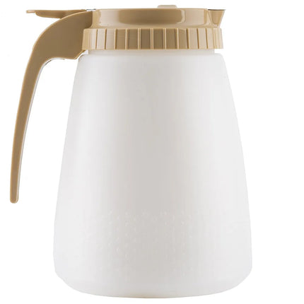 Bình Đựng Syrup Chống Nhỏ Giọt Đa Năng Tablecraft 748A Hình Trụ 1.4 l - Polyethylene Trắng, Nắp ABS Almond
