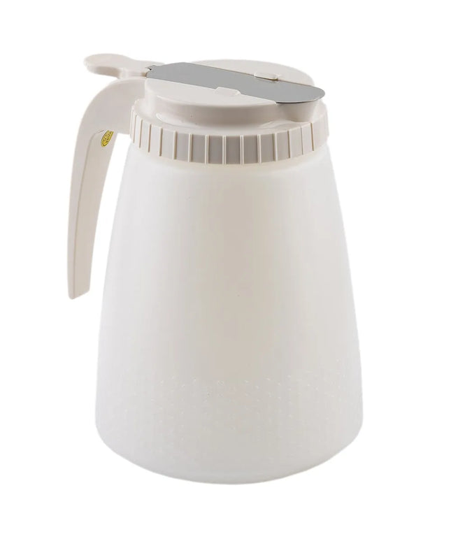 Bình Đựng Syrup Chống Nhỏ Giọt Đa Năng Tablecraft 748W Hình Trụ 1.4 l - Polyethylene Trắng, Nắp ABS Trắng