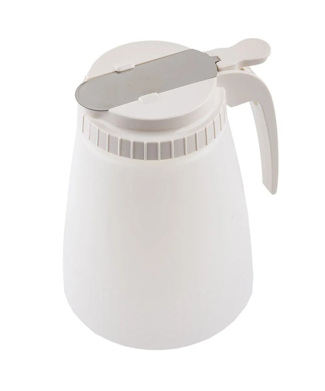 Bình Đựng Syrup Chống Nhỏ Giọt Đa Năng Tablecraft 748W Hình Trụ 1.4 l - Polyethylene Trắng, Nắp ABS Trắng