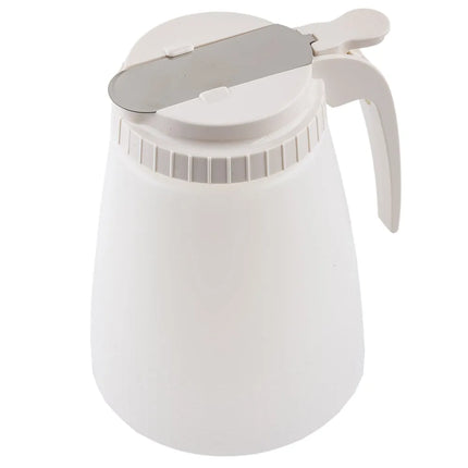 Bình Đựng Syrup Chống Nhỏ Giọt Đa Năng Tablecraft 748W Hình Trụ 1.4 l - Polyethylene Trắng, Nắp ABS Trắng