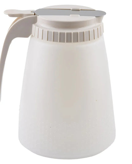 Bình Đựng Syrup Chống Nhỏ Giọt Đa Năng Tablecraft 748W Hình Trụ 1.4 l - Polyethylene Trắng, Nắp ABS Trắng