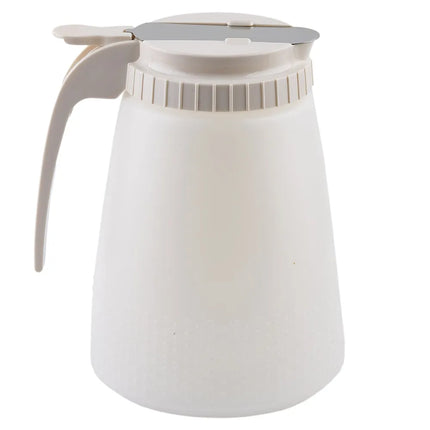 Bình Đựng Syrup Chống Nhỏ Giọt Đa Năng Tablecraft 748W Hình Trụ 1.4 l - Polyethylene Trắng, Nắp ABS Trắng