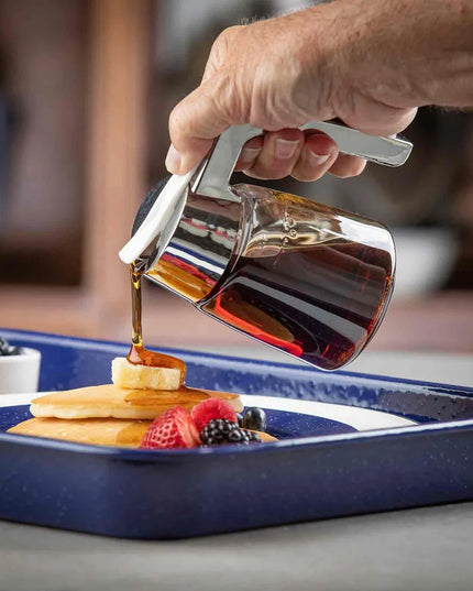 Bình Đựng Syrup Chống Nhỏ Giọt Tablecraft 1270 Hình Trụ 237 ml - Thủy Tinh, Nắp ABS Mạ Chrome