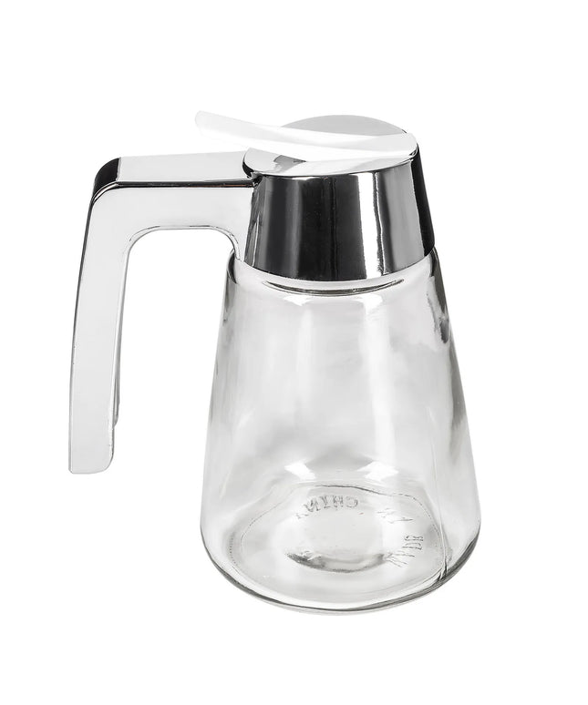 Bình Đựng Syrup Chống Nhỏ Giọt Tablecraft 1271 Hình Trụ 355 ml - Thủy Tinh, Nắp ABS Mạ Chrome