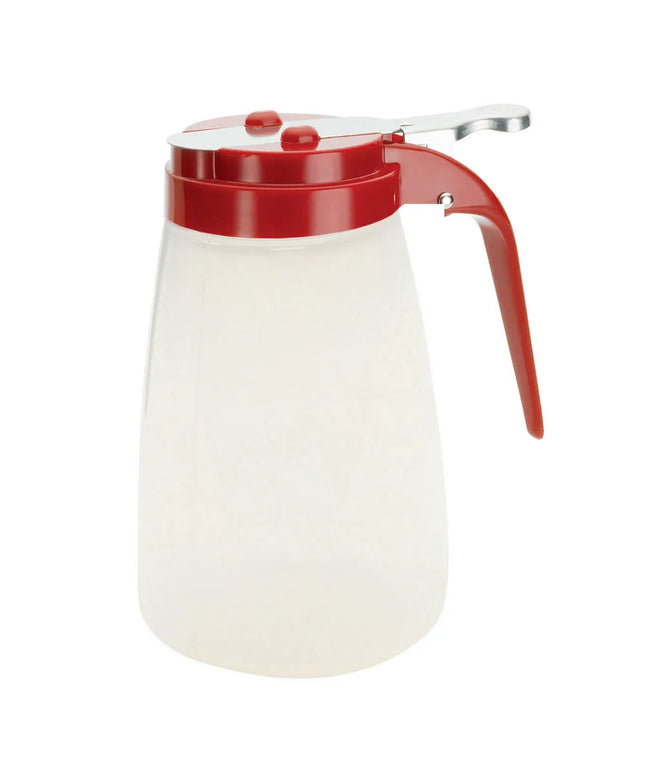 Bình Đựng Syrup Chống Nhỏ Giọt Tablecraft PP10RE Hình Trụ 296 ml - Polypropylene, Nắp ABS Đỏ