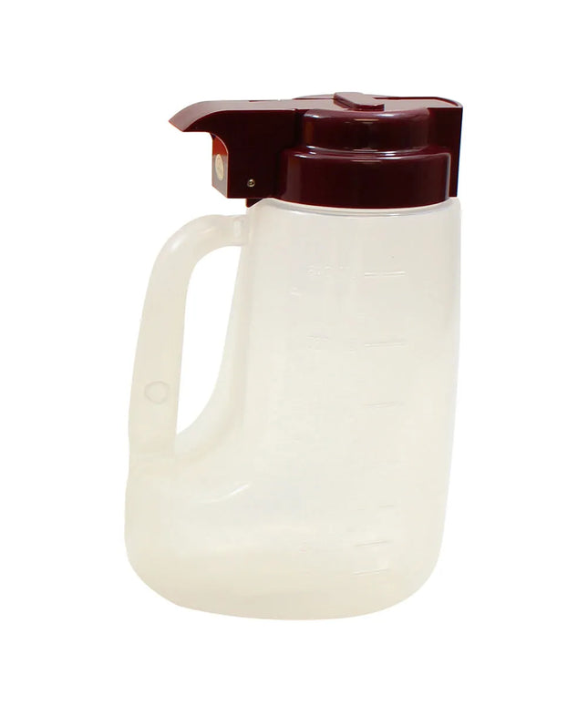 Bình Đựng Syrup Chống Nhỏ Giọt Tablecraft PP32M Option™ Tròn 946 ml - Polypropylene, Nắp Nhựa Đỏ Đậm