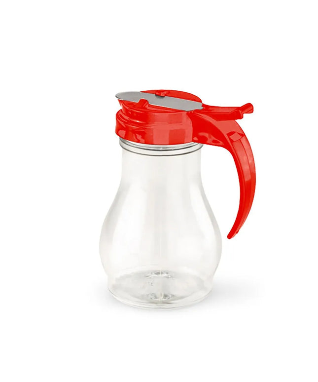 Bình Đựng Syrup Chống Nhỏ Giọt Vollrath 1414-02 Dripcut® Hình Giọt Nước 473 ml - Polycarbonate, Nắp Nhựa Đỏ