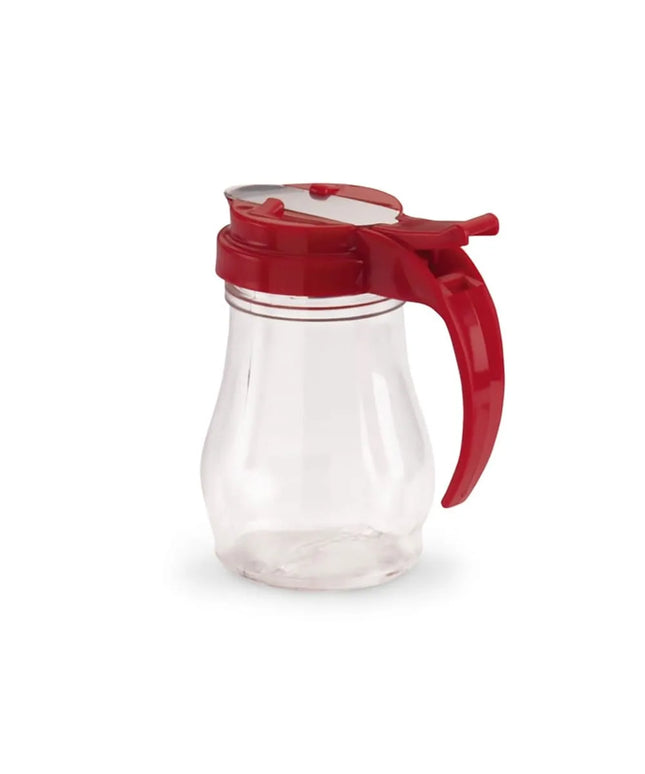 Bình Đựng Syrup Chống Nhỏ Giọt Vollrath 1606-02 Dripcut® Hình Giọt Nước 207 ml - Polycarbonate, Nắp Nhựa Đỏ