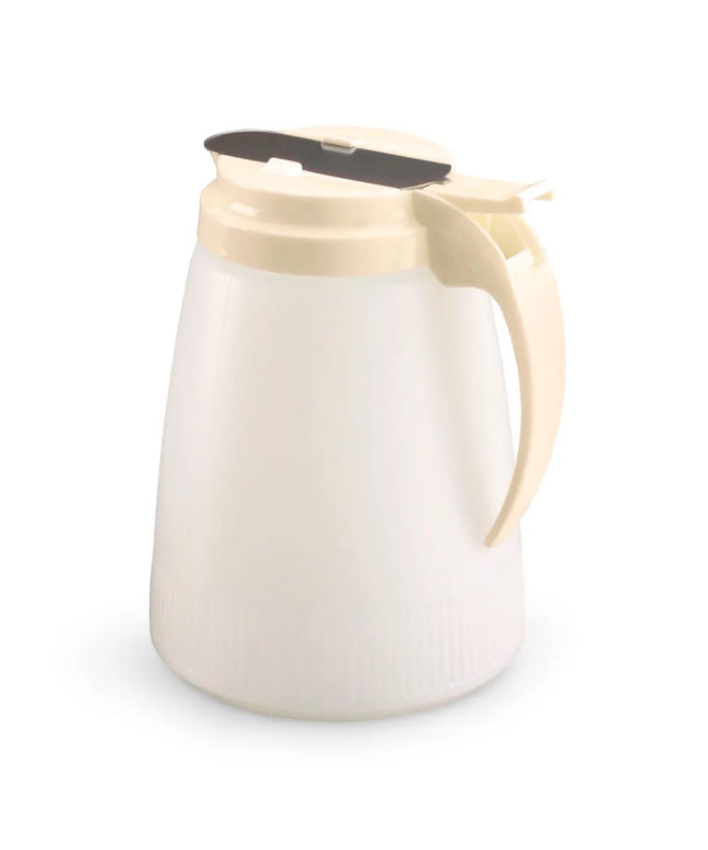 Bình Đựng Syrup Chống Nhỏ Giọt Vollrath 4748-18 Dripcut® Hình Trụ 1.4 l - Polyethylene Trắng, Nắp Nhựa Almond