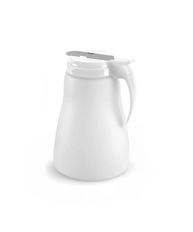 Bình Đựng Syrup Chống Nhỏ Giọt Vollrath 4864-05 Dripcut® Hình Trụ 1.9 l - Polyethylene Trắng, Nắp Nhựa Trắng