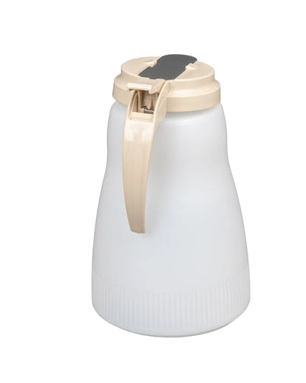 Bình Đựng Syrup Chống Nhỏ Giọt Vollrath 4864-18 Dripcut® Hình Trụ 1.9 l - Polyethylene Trắng, Nắp Nhựa Almond