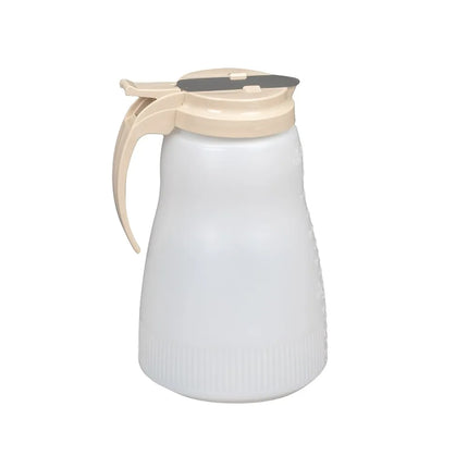Bình Đựng Syrup Chống Nhỏ Giọt Vollrath 4864-18 Dripcut® Hình Trụ 1.9 l - Polyethylene Trắng, Nắp Nhựa Almond