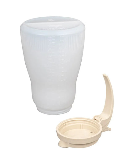 Bình Đựng Syrup Chống Nhỏ Giọt Vollrath 4864-18 Dripcut® Hình Trụ 1.9 l - Polyethylene Trắng, Nắp Nhựa Almond