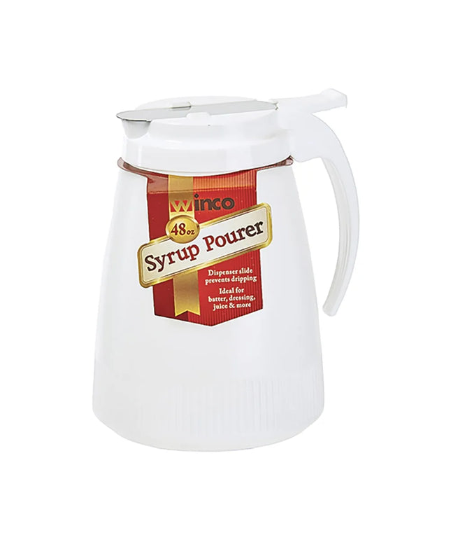 Bình Đựng Syrup Chống Nhỏ Giọt Winco PSUD-32 Hình Trụ 946 ml - Nhựa Trắng, Nắp Nhựa Trắng