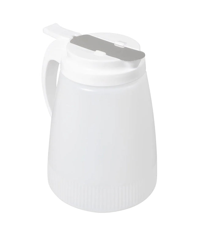 Bình Đựng Syrup Chống Nhỏ Giọt Winco PSUD-48 Hình Trụ 1.4 l - Nhựa Trắng, Nắp Nhựa Trắng