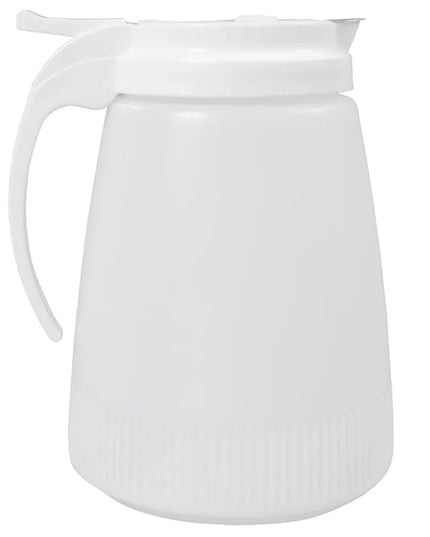 Bình Đựng Syrup Chống Nhỏ Giọt Winco PSUD-48 Hình Trụ 1.4 l - Nhựa Trắng, Nắp Nhựa Trắng