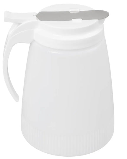 Bình Đựng Syrup Chống Nhỏ Giọt Winco PSUD-48 Hình Trụ 1.4 l - Nhựa Trắng, Nắp Nhựa Trắng