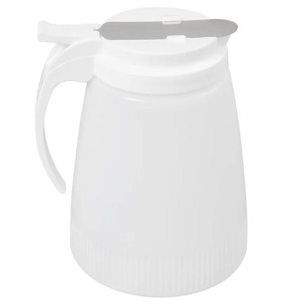 Bình Đựng Syrup Chống Nhỏ Giọt Winco PSUD-48 Hình Trụ 1.4 l - Nhựa Trắng, Nắp Nhựa Trắng