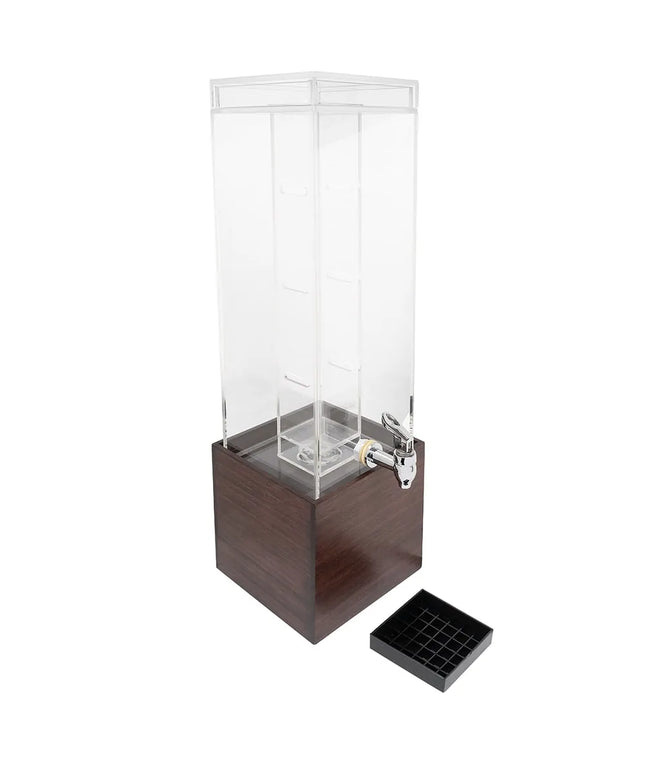 Bình Đựng Thức Uống Cal-Mil 1527-3INF-52 11.4 lít Ngăn Trái Cây - Bình Nhựa, Đế Gỗ Tối Màu