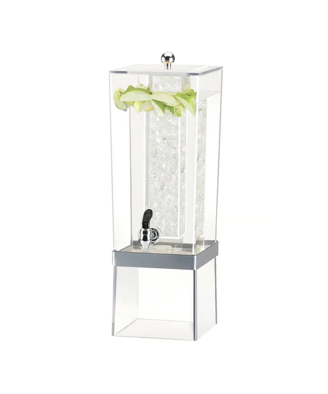Bình Đựng Thức Uống Cal-Mil 2016-74 Nhựa 11.4 lít Kèm Ống Đá Đế Trong Suốt/Bạc