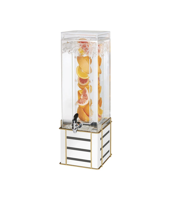 Bình Đựng Thức Uống Cal-Mil 22090-3INF-15 11.4 lít Ngăn Ngâm Hương Liệu - Bình Acrylic, Đế Thép Trắng
