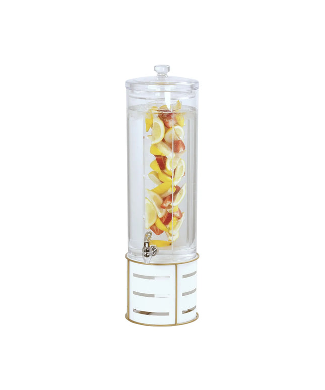 Bình Đựng Thức Uống Cal-Mil 22631-3INF-15 11.4 lít Ngăn Ngâm Hương Liệu - Bình Acrylic, Đế Kim Loại Trắng