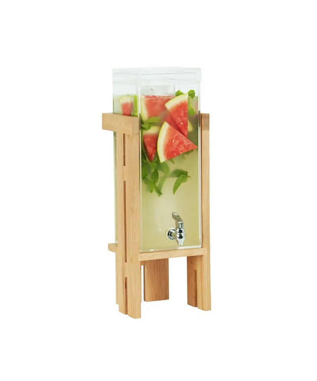 Bình Đựng Thức Uống Cal-Mil 23141-3-21 11.4 lít Ống Đá Làm Lạnh - Bình Acrylic, Đế Gỗ Sồi