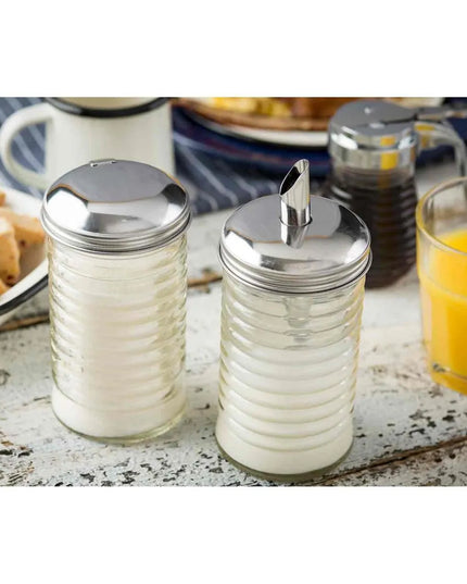 Bình Rót Đường Tablecraft BH857 Thủy Tinh Nắp Inox Lật Hông 355 ml