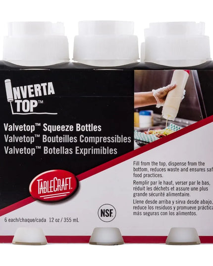 Bình Squeeze Invertatop™ Tablecraft C12SV 355 ml, Nhựa, Trong Suốt