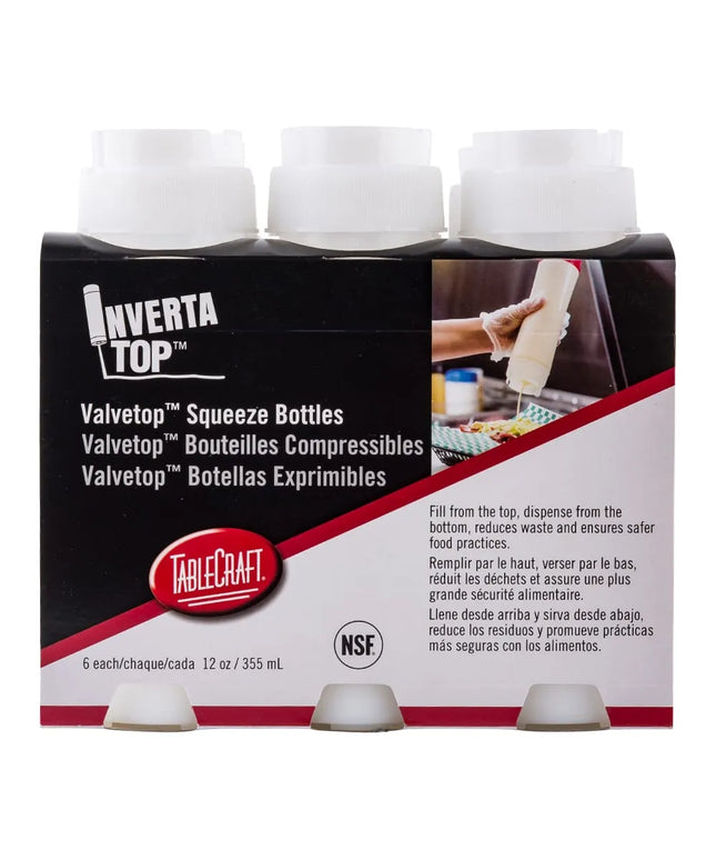 Bình Squeeze Invertatop™ Tablecraft C12SV 355 ml, Nhựa, Trong Suốt